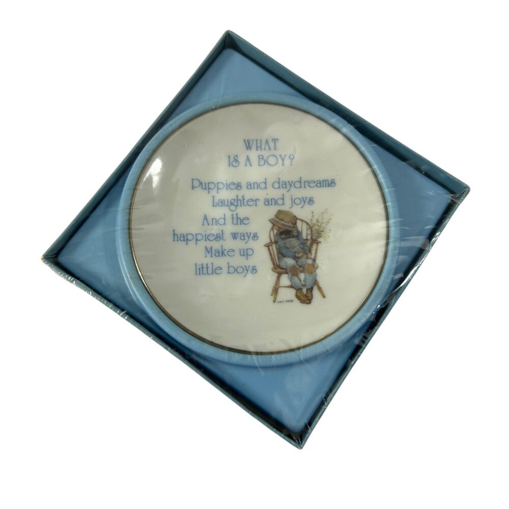 Retro Boys Nursery Decor VTG American Greetings Lasting Treasures Plate Poem NOS
